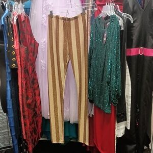 Striped Brown and Tan Women's Pants